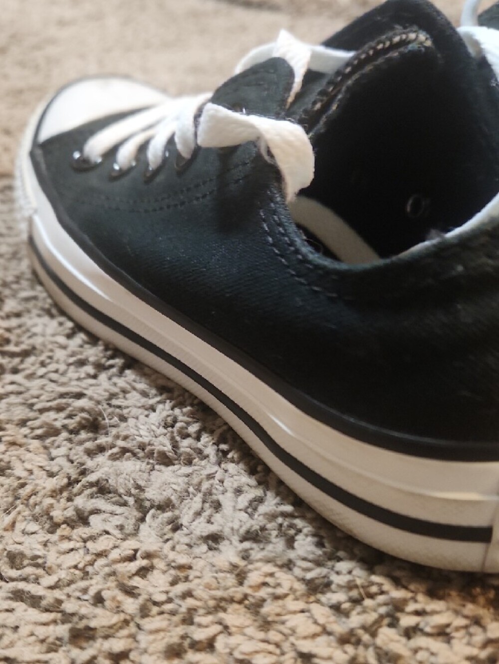 Converse Black and White Low-Top Canvas Sneakers - Picture 4 of 9